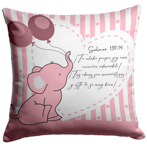 Almohadas en español Salmos 139  elefente  niña