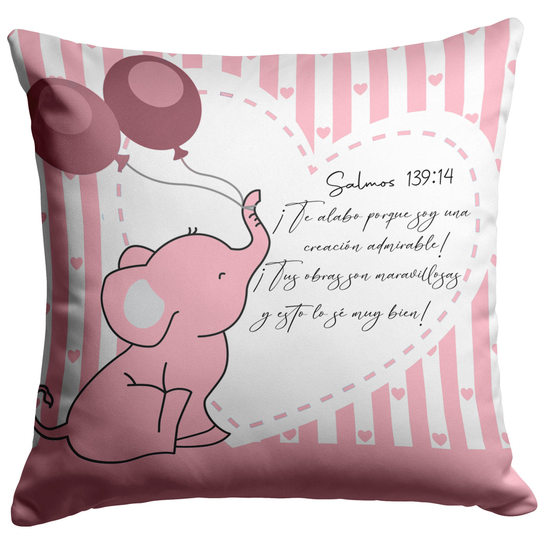 Almohadas en español Salmos 139  elefente  niña