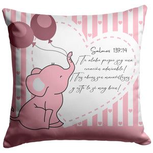 Almohadas en español Salmos 139  elefente  niña