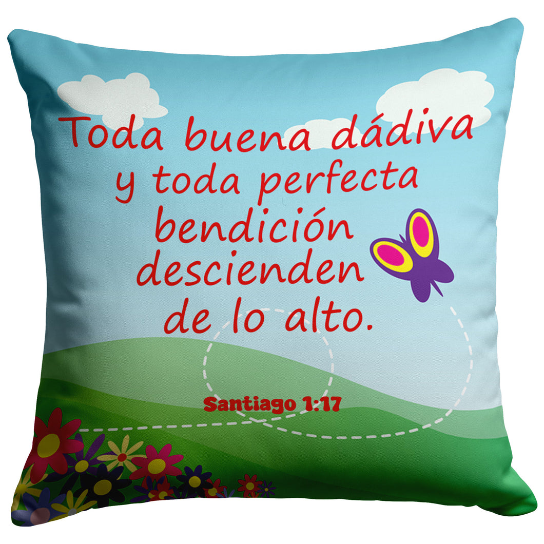 Almohadas en español   Santigo 1:17   mariposa