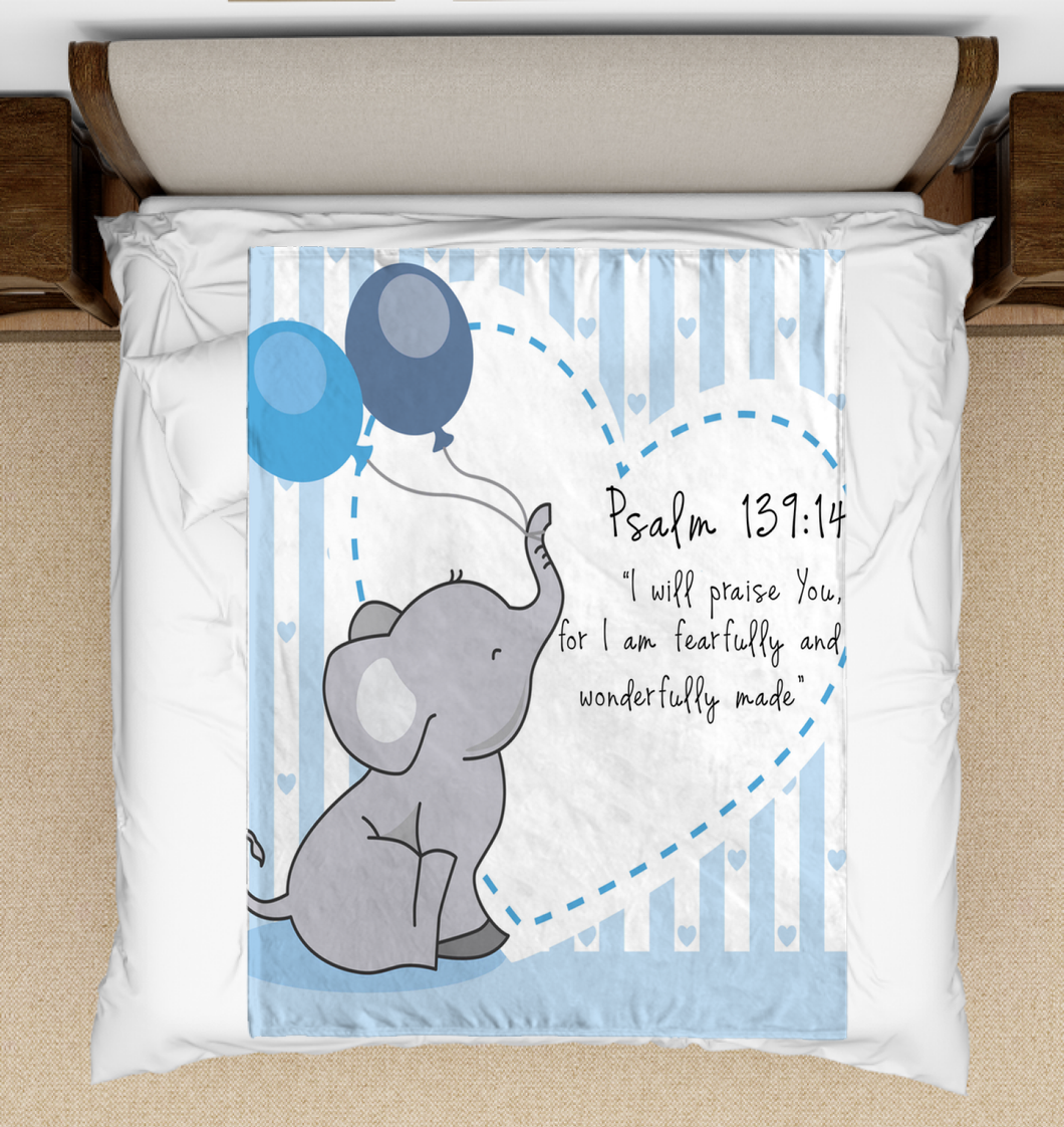 Small Mink Fleece Blanket Psalm 139:14 (30 x 40)