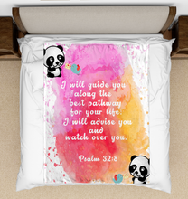 Load image into Gallery viewer, Small Mink Fleece Blanket Psalm 32:8 (30 x 40)
