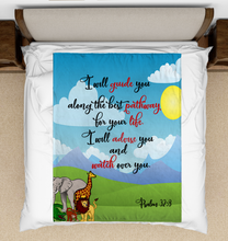 Load image into Gallery viewer, Small Mink Fleece Blanket Psalm 32: 8 (30 x 40)
