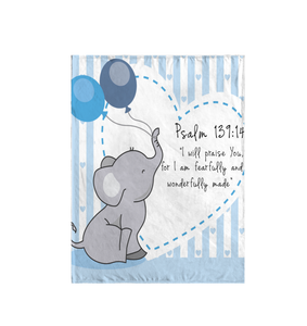 Small Mink Fleece Blanket Psalm 139:14 (30 x 40)