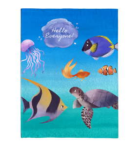 Hello Friends Fleece Fish Blanket GL