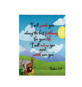 Small Mink Fleece Blanket Psalm 32: 8 (30 x 40)